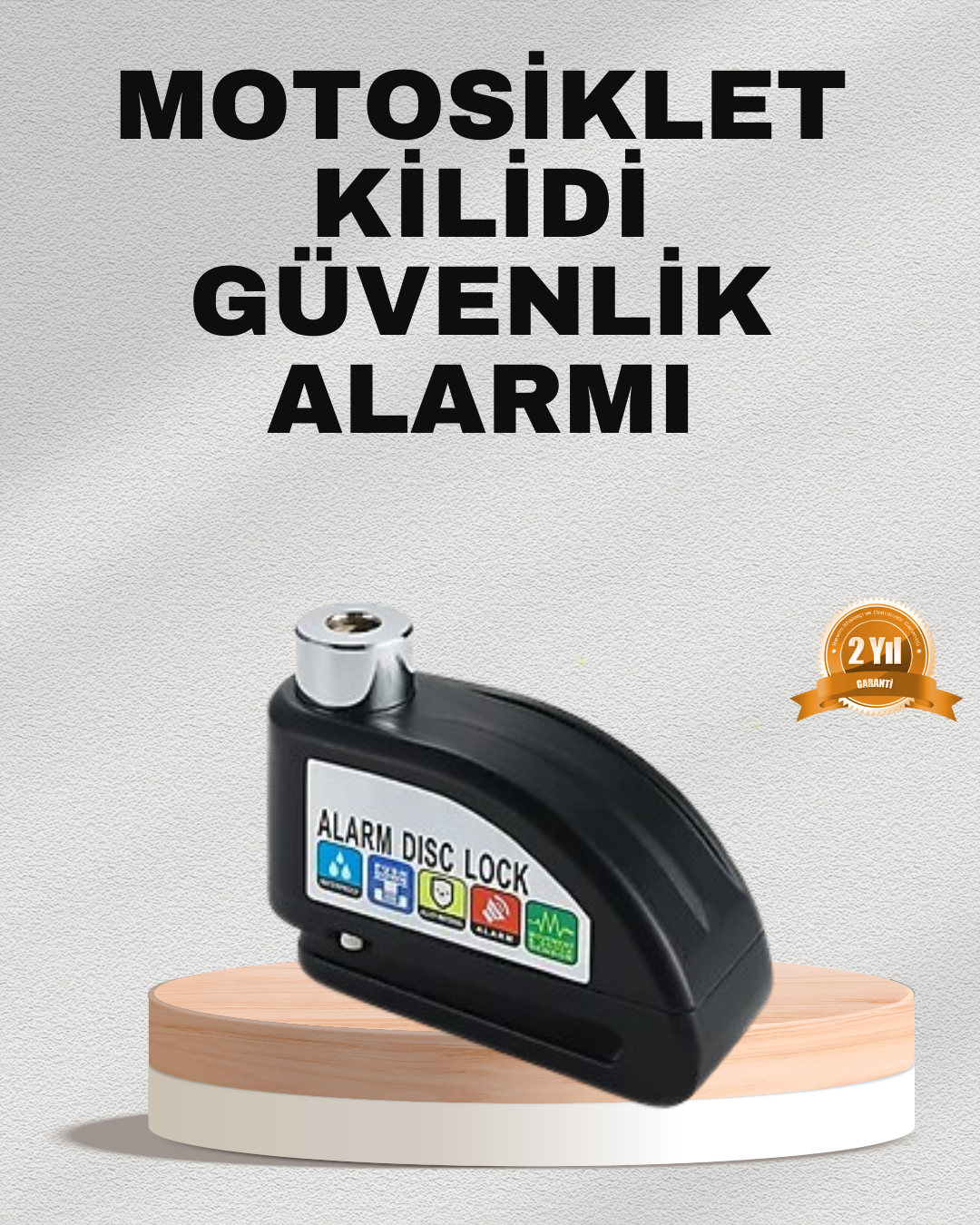 10-111 Ekonomik Alarm Disk Kilidi Motosiklet Scooter Bisiklet Güvenlik - Lisinya - Görsel 1