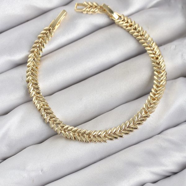 CM Başak Model Gold Renk Pirinç Kadın Bileklik - Vipsepet
