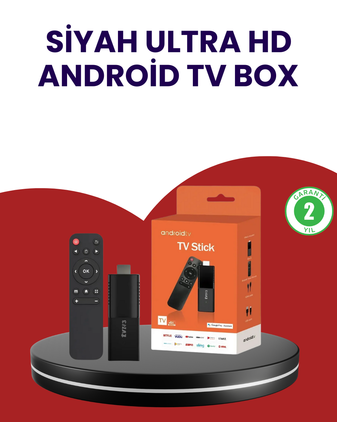 2-3 WiFi ve Bluetooth Destekli Android TV Dönüştürücü Stick - Vipsepet - Görsel 1