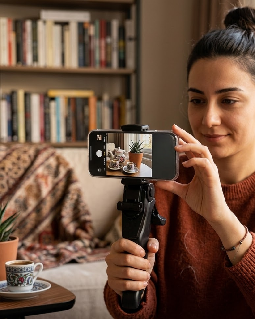 2-33 Masaüstü Telefon Tripodu Katlanabilir Telefon Tutucu Video Çekim Standı - vipsepet - Görsel 1