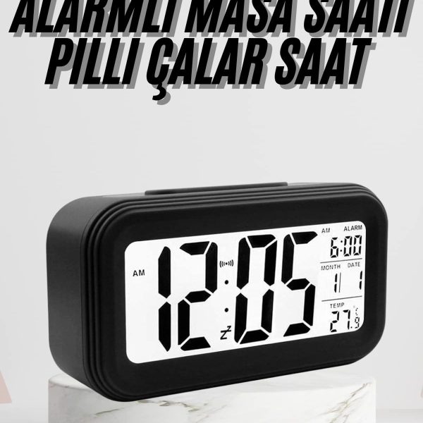 Dijital Masa Saati Termometre Takvim Led Ekran Pilli Ev Ofis Masası - Vipsepet