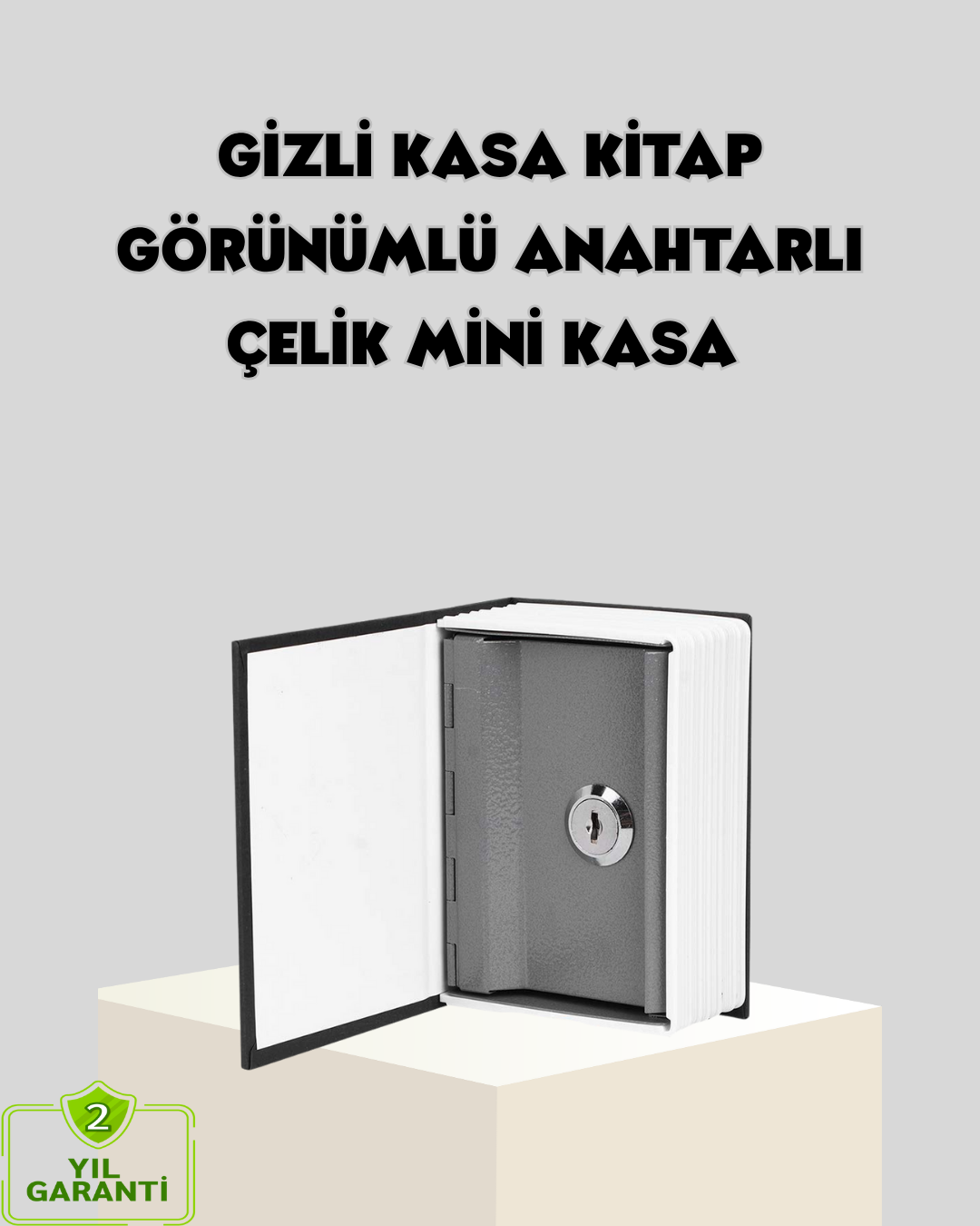 3-150 Sözlük Görünümlü Gizli Kitap Kasa – Anahtarlı Metal İç Kasa, Kompakt Boyut, Şık ve Güvenli Tasarım - Vipsepet - Görsel 1
