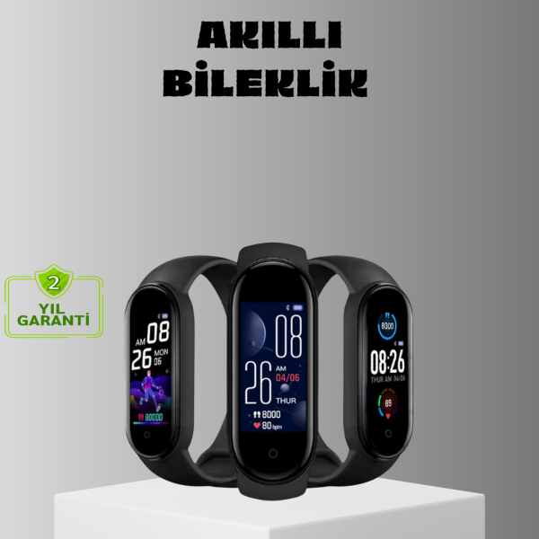 Akıllı Bileklik Adım Sayarlı Kalori Takipli Bildirim Uyumlu IP67 - Vipsepet