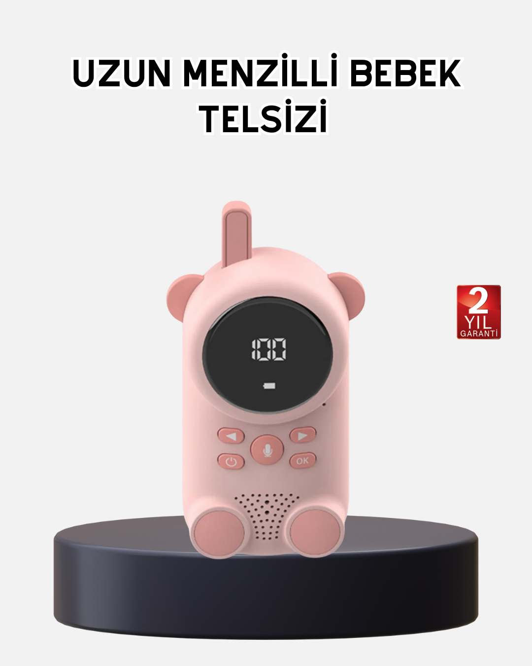 3-175 Bebek Telsizi LCD Ekran VOX İki Yönlü İletişim USB Şarj Hafif - Vipsepet - Görsel 1