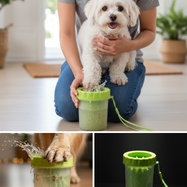 Taşınabilir Köpek Ayak Temizleme Aparatı Silikon Fırçalı - Vipsepet