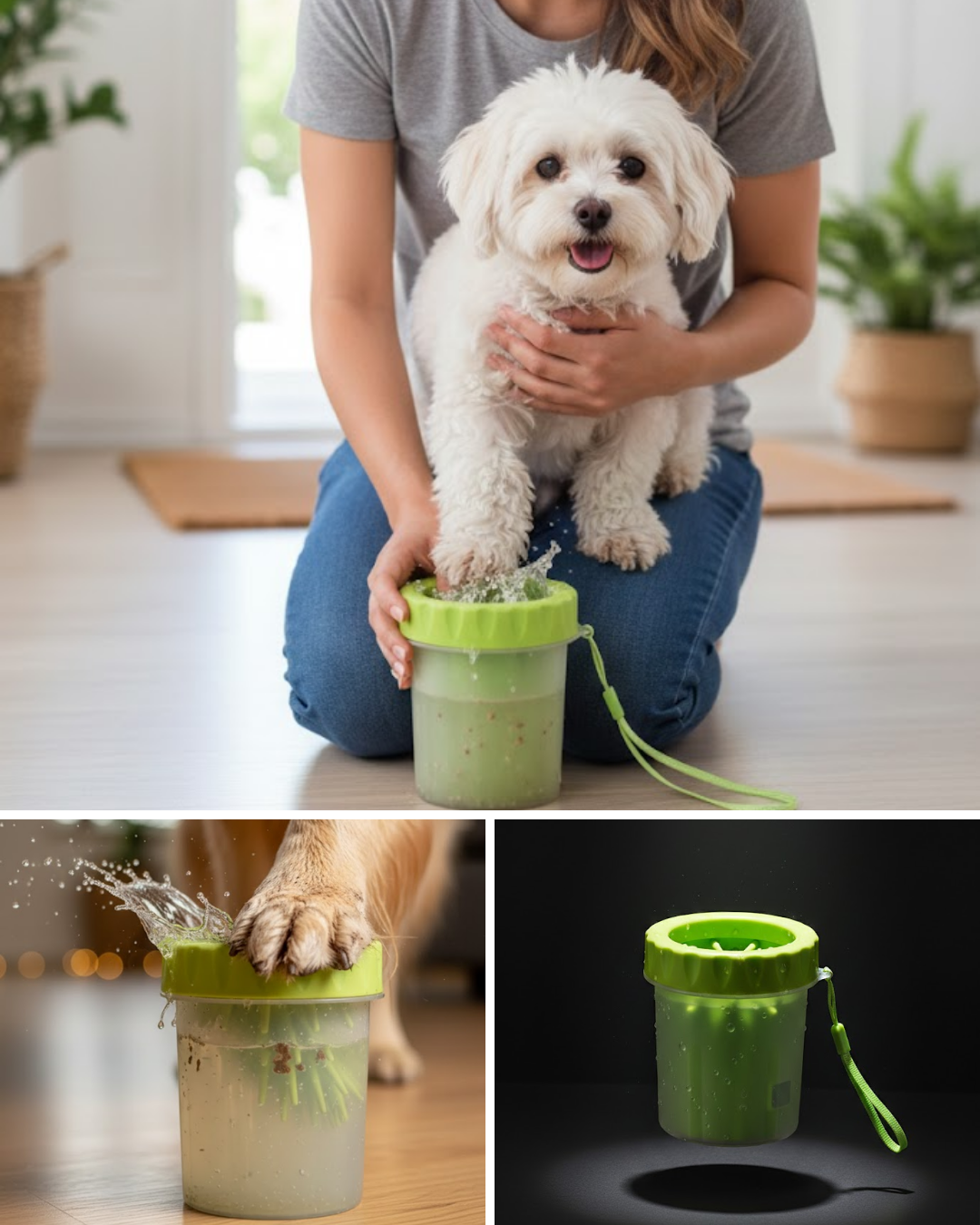 4-129 Taşınabilir Köpek Ayak Temizleme Aparatı Silikon Fırçalı - Vipsepet - Görsel 1