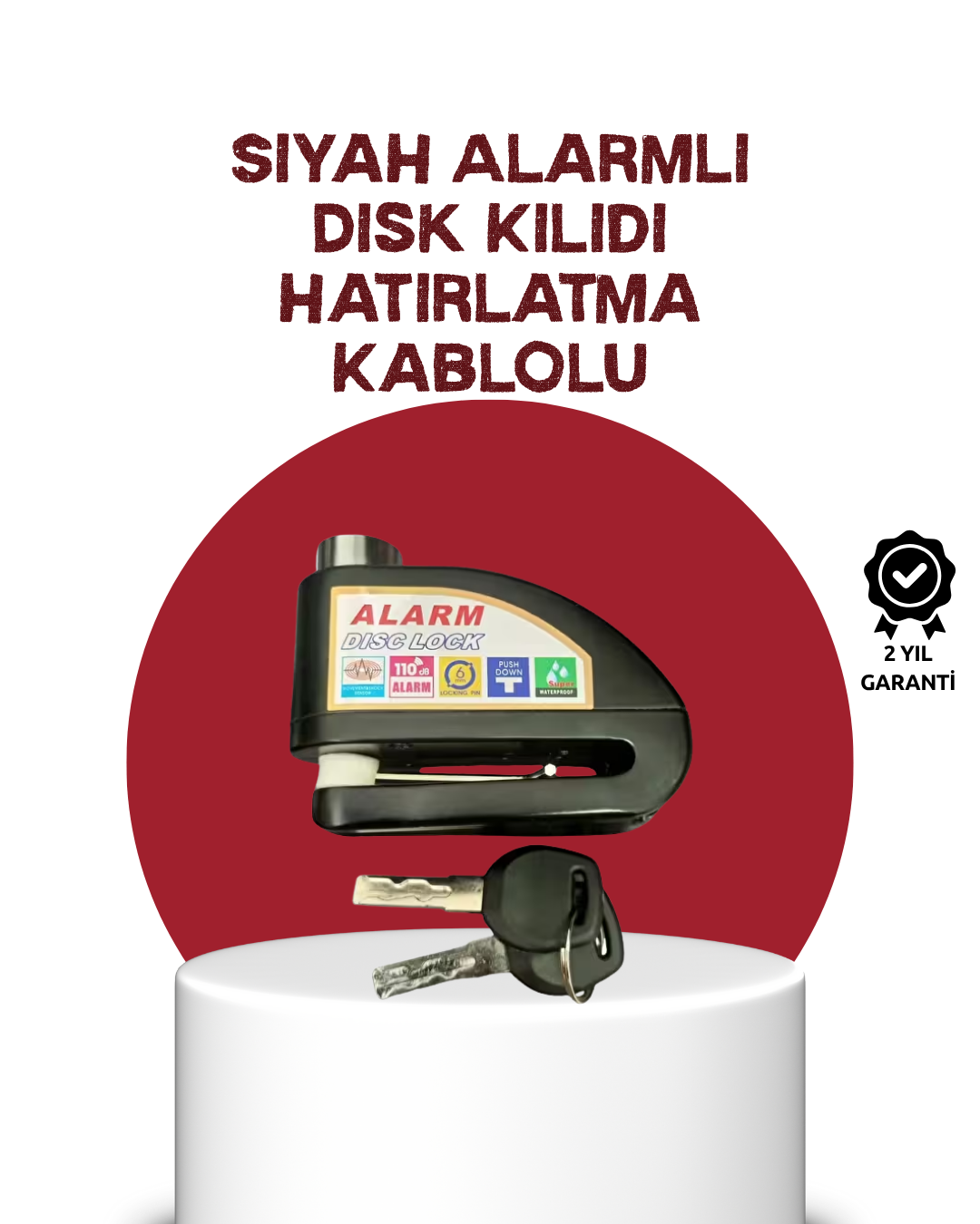 4-40 Güvenlik Sensörlü Alarmlı Disk Kilidi Motosiklet ve Bisiklet İçin - Lisinya - Görsel 1