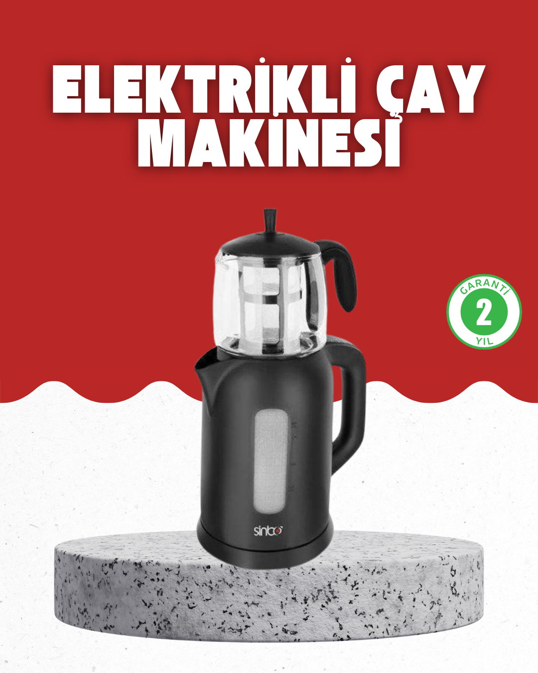 4-42 Sıcak Tutma Özellikli 2’si 1 Arada Çay Makinesi ve Su Isıtıcı - Vipsepet - Görsel 1