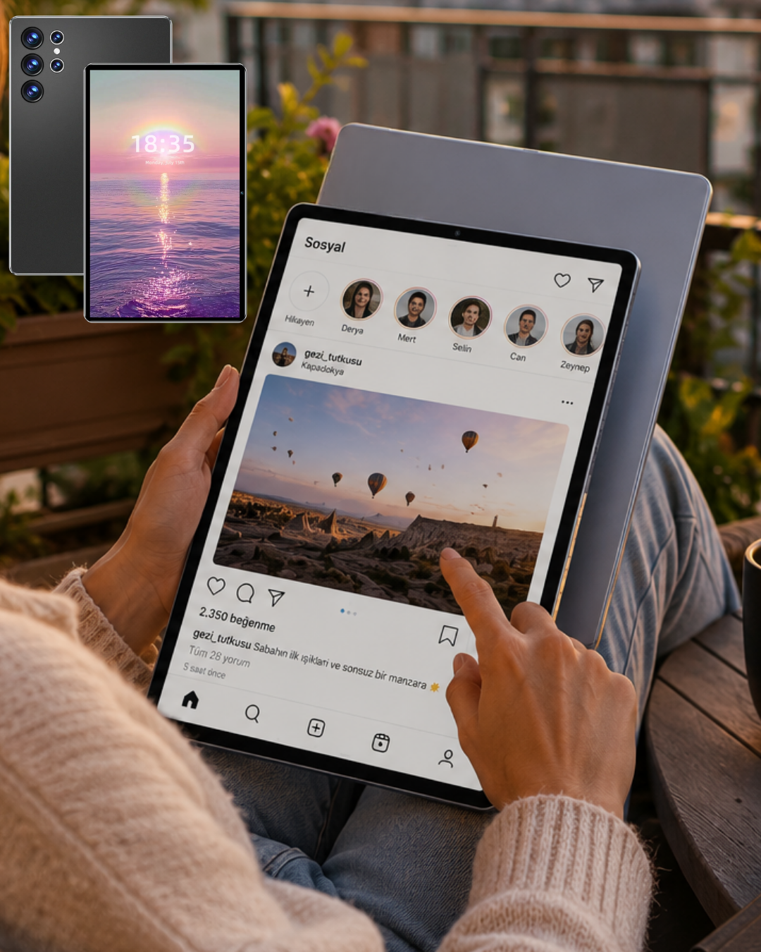 4-43 16GB RAM 1TB Tablet PC Klavyeli Kılıflı Kalemli Tablet Seti - Vipsepet - Görsel 1