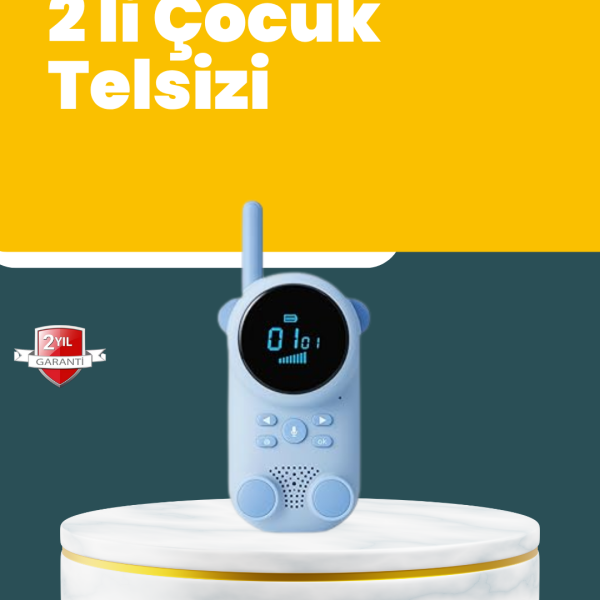 LCD Ekranlı Çocuk Telsizi – İki Yönlü Ses, 1-3 km Çekim Mesafesi - Vipsepet