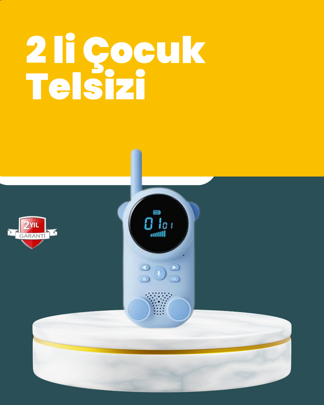 4-96 LCD Ekranlı Çocuk Telsizi – İki Yönlü Ses, 1-3 km Çekim Mesafesi - Vipsepet - Görsel 1