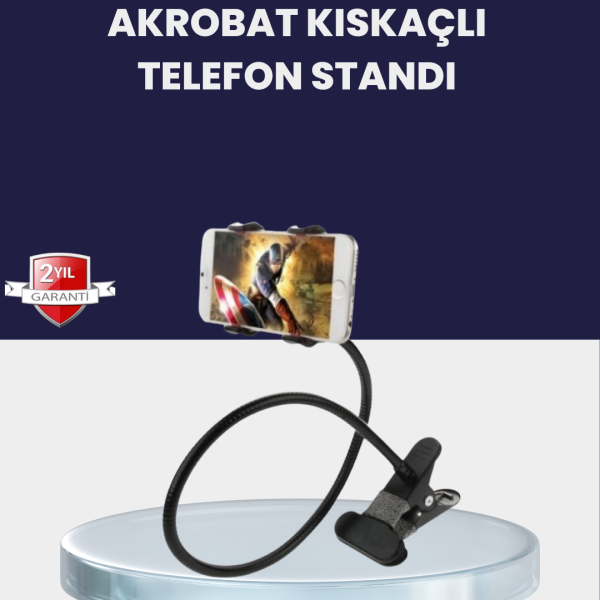 Güçlü Mandallı Akrobat Telefon Tutucu Masa Araç Uyumlu - Vipsepet