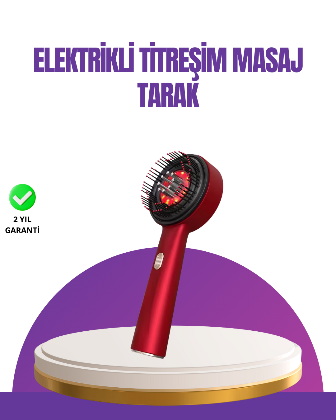 6-90 Kırmızı LED Işıklı Saç Derisi Masaj Aleti - Vipsepet - Görsel 1