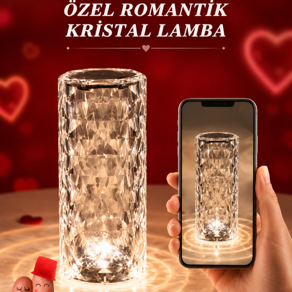 Sevgililer Günü İçin Hediye Kristal Lamba Sevgiliye Hediye USB Şarjlı Gece Lambası (Kopya) - Vipsepet