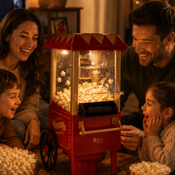 Sıcak Hava Popcorn Makinesi Yağsız Mısır Patlatıcı Nostaljik Tasarım - Vipsepet