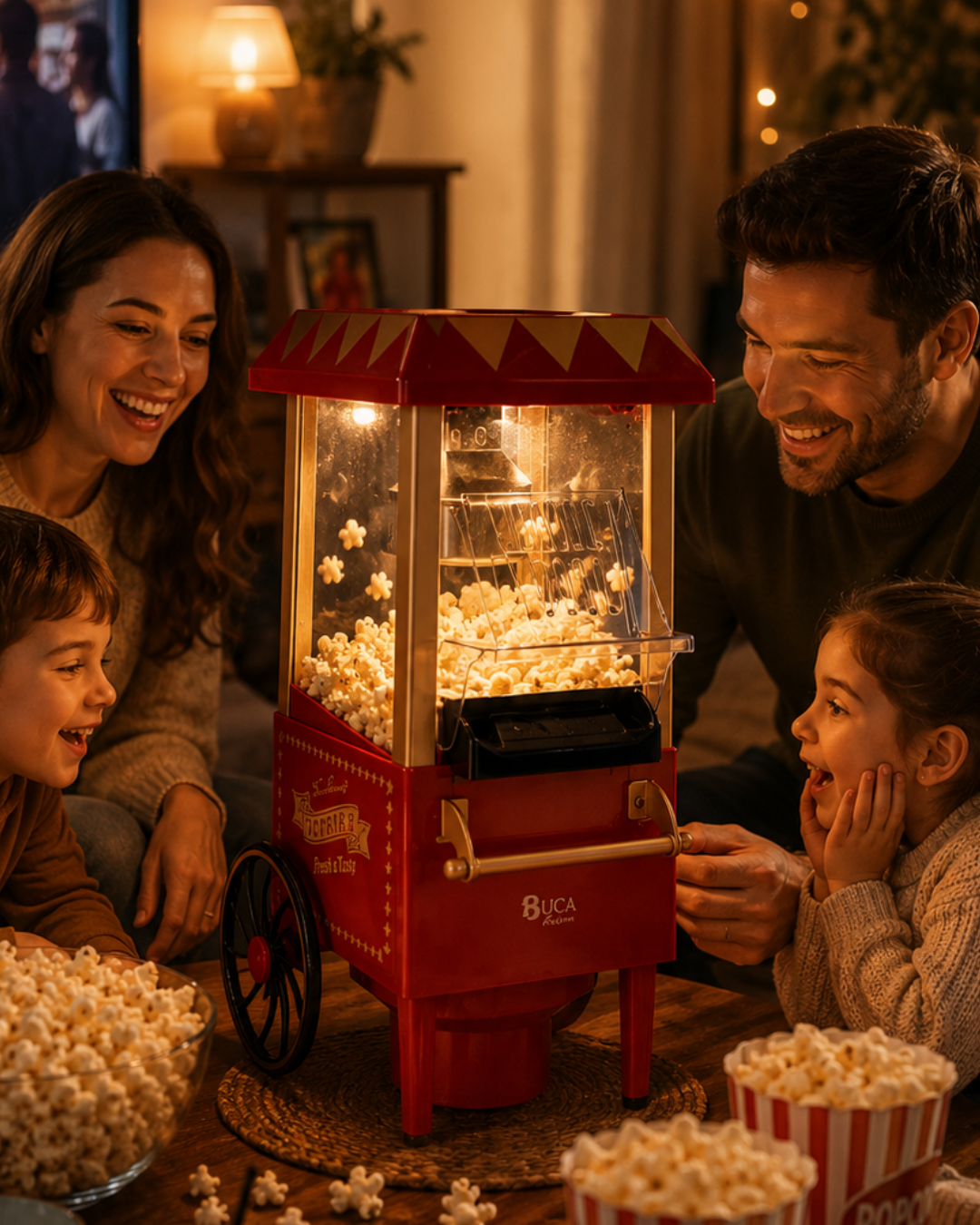 adsiz-tasarim-2026-05-21t113614.009 Sıcak Hava Popcorn Makinesi Yağsız Mısır Patlatıcı Nostaljik Tasarım - Vipsepet - Görsel 1