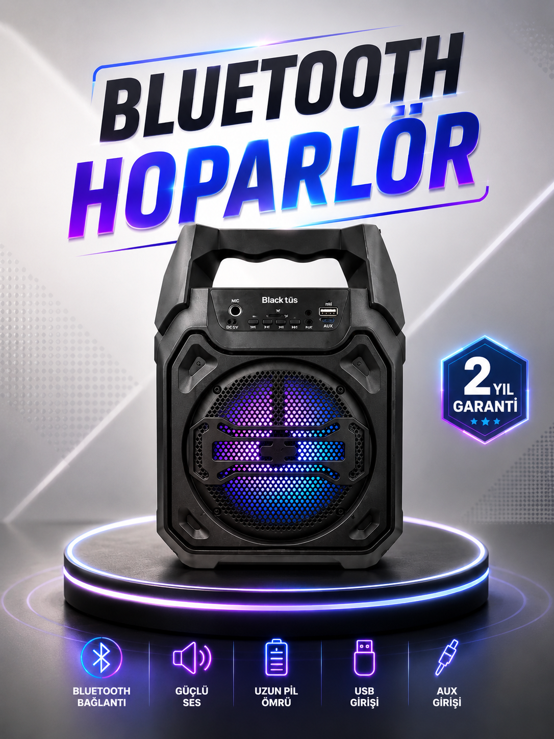 fdg Güçlü ve Şarj Edilebilir Bluetooth Hoparlör 6.5 İnç - Vipsepet - Görsel 1