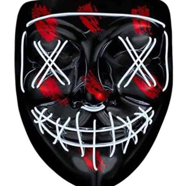 Hallowen Parti Maskesi Neon Led Işıklı Maske 3 Modlu Cadılar Bayramı Maskesi - Vipsepet