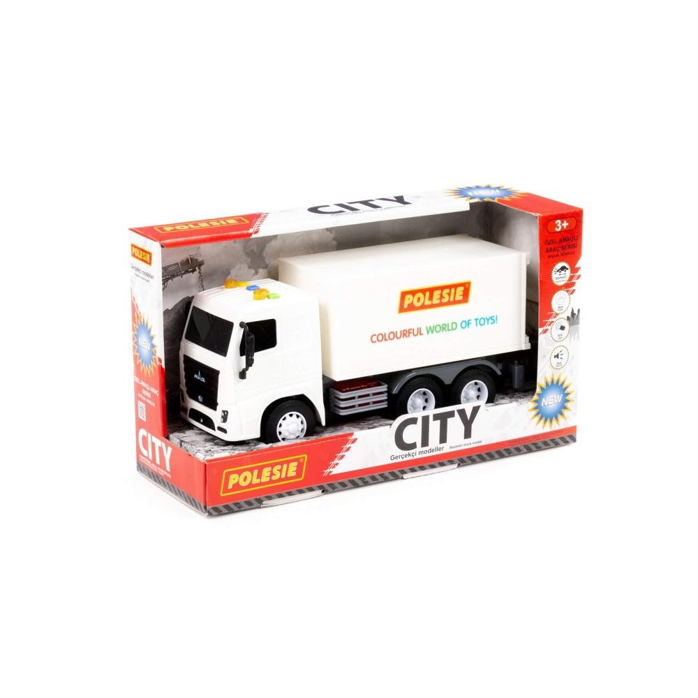 pol-96364-surtmeli-kapali-kasa-kamyon-sesli-isik-35583 Polesie İş Makinaları Serisi - Sesli Işıklı - Kapalı Kasa Kamyonet (Vipsepet) - Görsel 1
