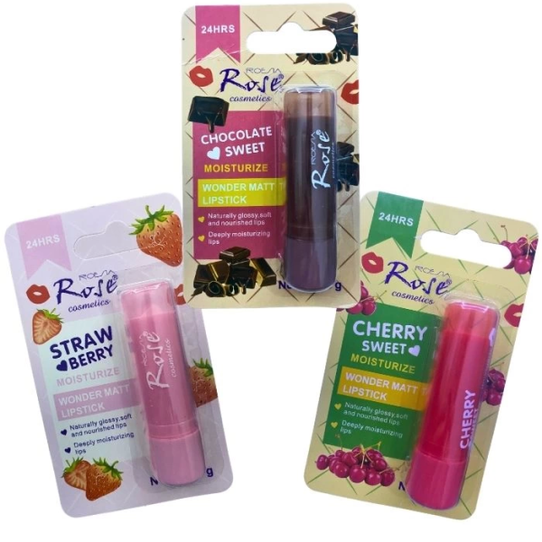 Yoğun Etkili Dudak Koruyucu Nemlendirici Balm Kiraz Çilek Çikolata (3lü Set) ( Vipsepet )